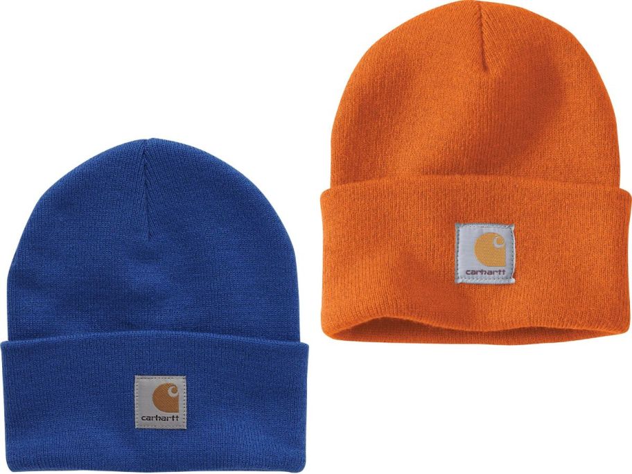 Stock images of two carhartt beanies