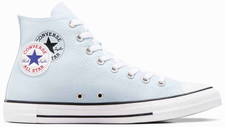 light blue converse high top sneaker