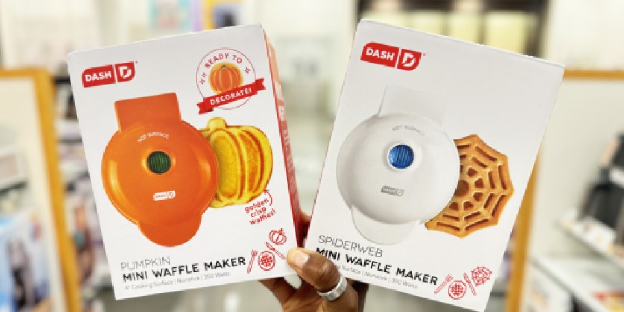 Dash Mini Waffle Makers from $6.99 on Kohls.online (Reg. $20) – Pumpkin, Ghost, Spiderweb, & More