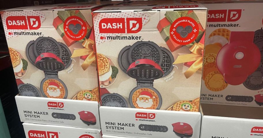 Several Dash MultiMaker Holiday Mini Maker System boxes