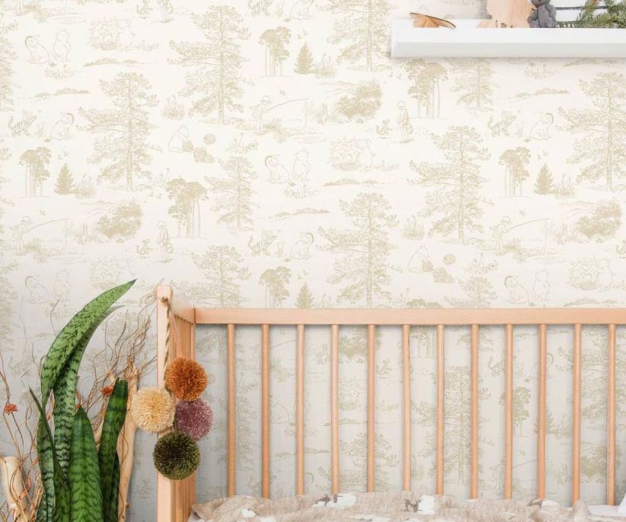 a wallpapered nursey