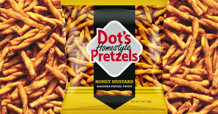 individual sized bag of Dot's Pretzels