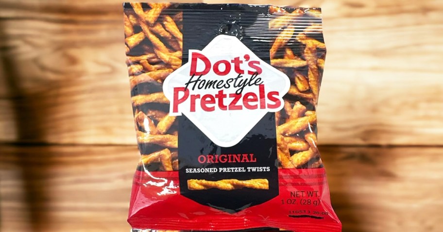 individual sized bag of Dot's Pretzels