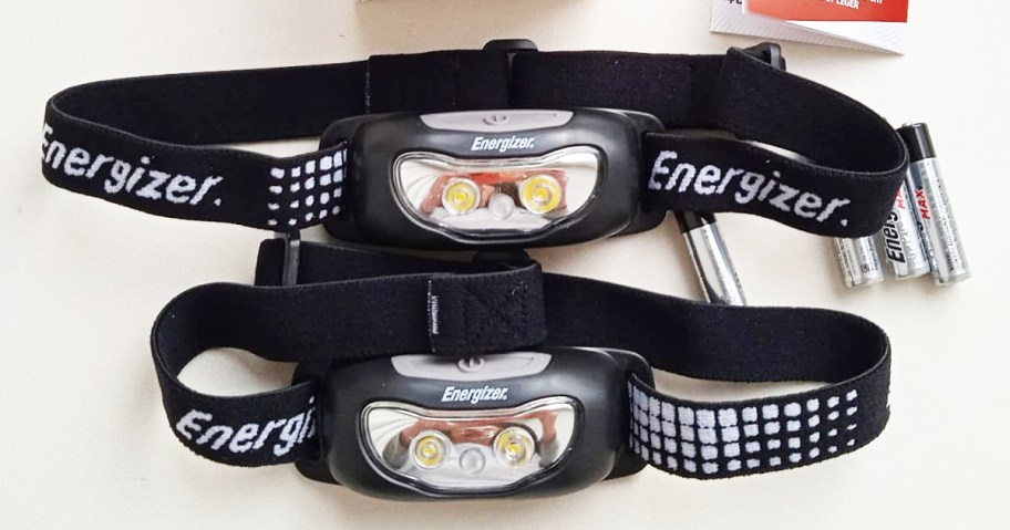 two Energizer LED Headlamps on table