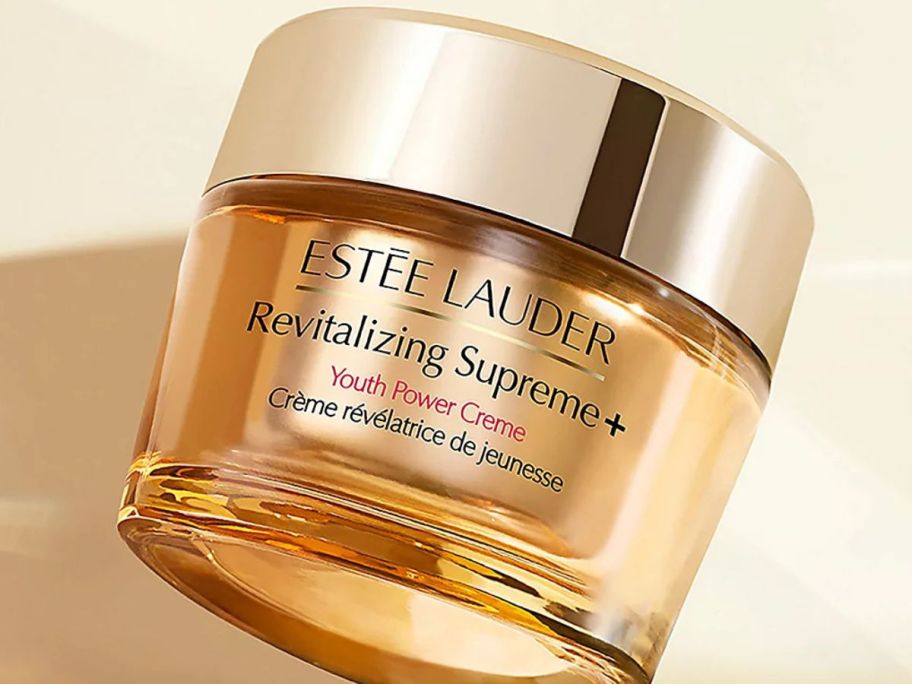 A jar of Estee Lauder Revitalizing Supreme+ Moisturizer