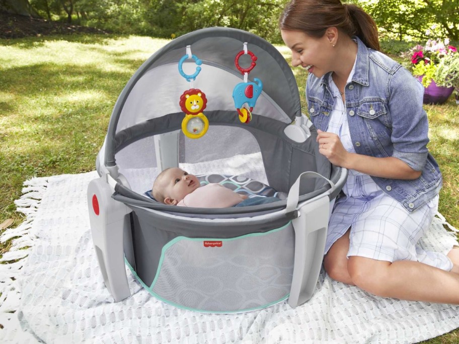 Fisher-Price On-the-Go Baby Dome in Gray