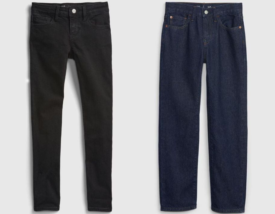 two pair of gap kids jeans