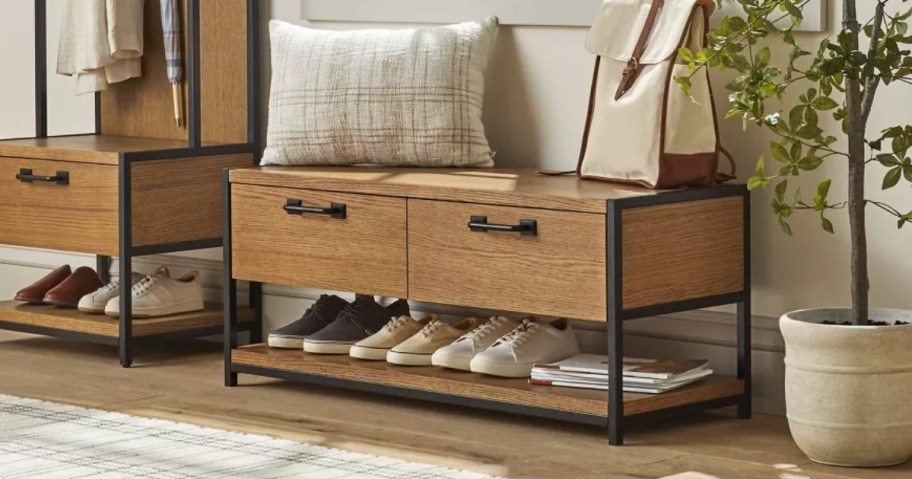 Hearth & Hand w/ Magnolia Modular Entryway Storage Bench w/ Shelf