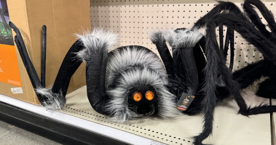 Hyde & EEK! Boutique 6' Plush Spider Decoration on store shelf