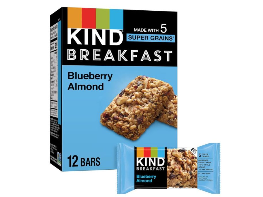 KIND Breakfast Healthy Snack Bar Blueberry Almond 12-Count stock image