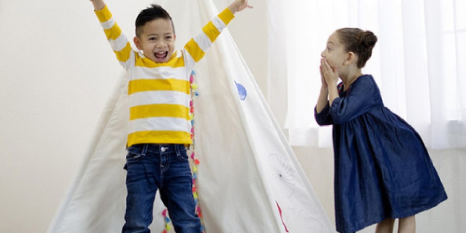 Kids Foldable Canvas Teepee JUST $24.99 Shipped (Reg. $120)