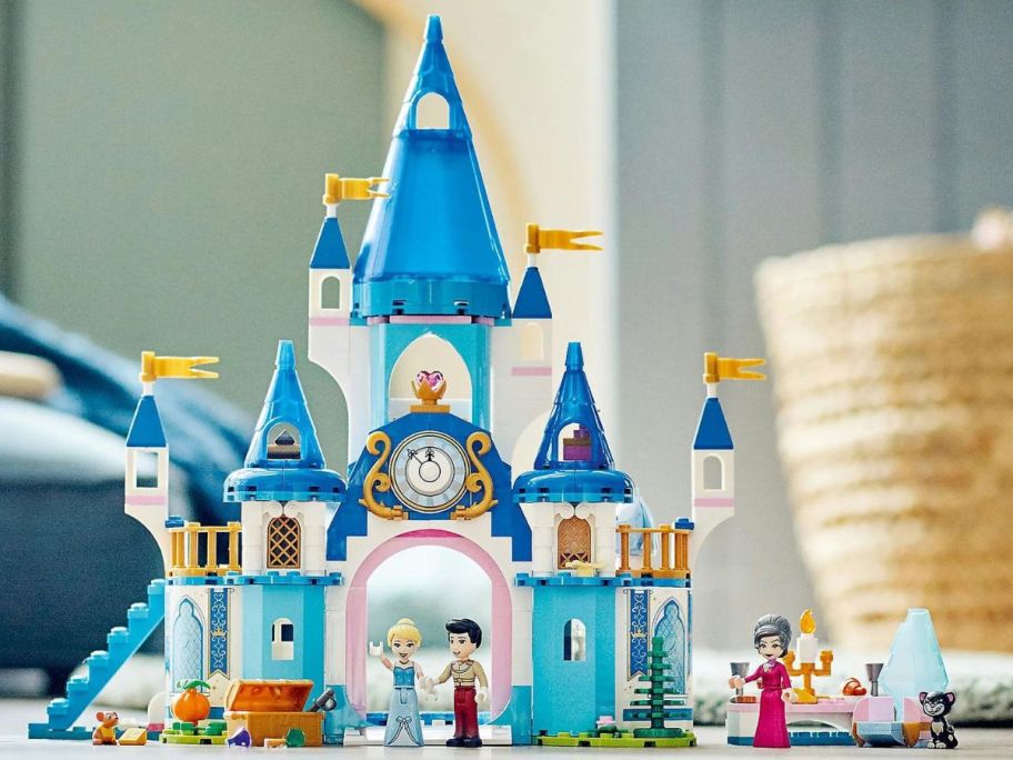 A fully constructed LEGO Disney Cinderella and Prince Charming's Castle