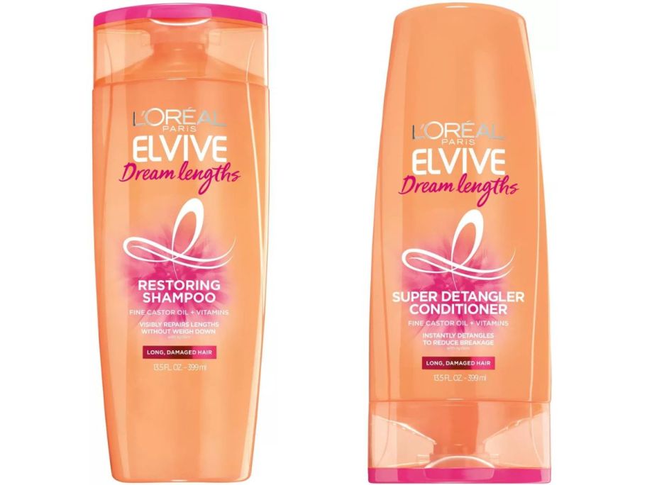 L'Oreal Paris Elvive Dream Lengths Shampoo & Conditioner bottles