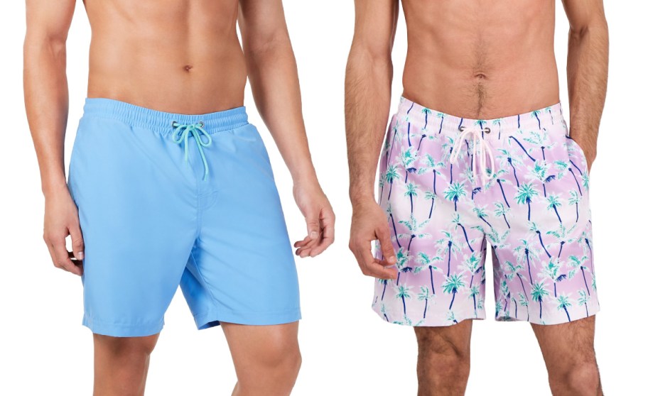 macys Macys men swim in blue and patterned