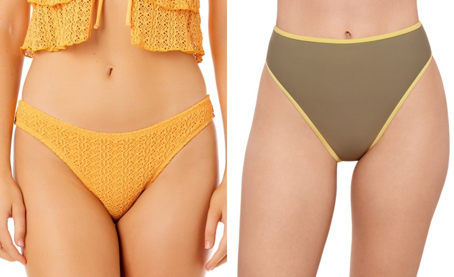 Macys swim bottoms in yellow and sage