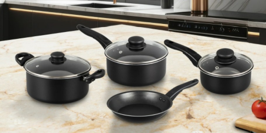 Mainstays 7-Piece Non-Stick Cookware Set Just $14.97 on Walmart.online | Great for Dorms, RVs & Apartments