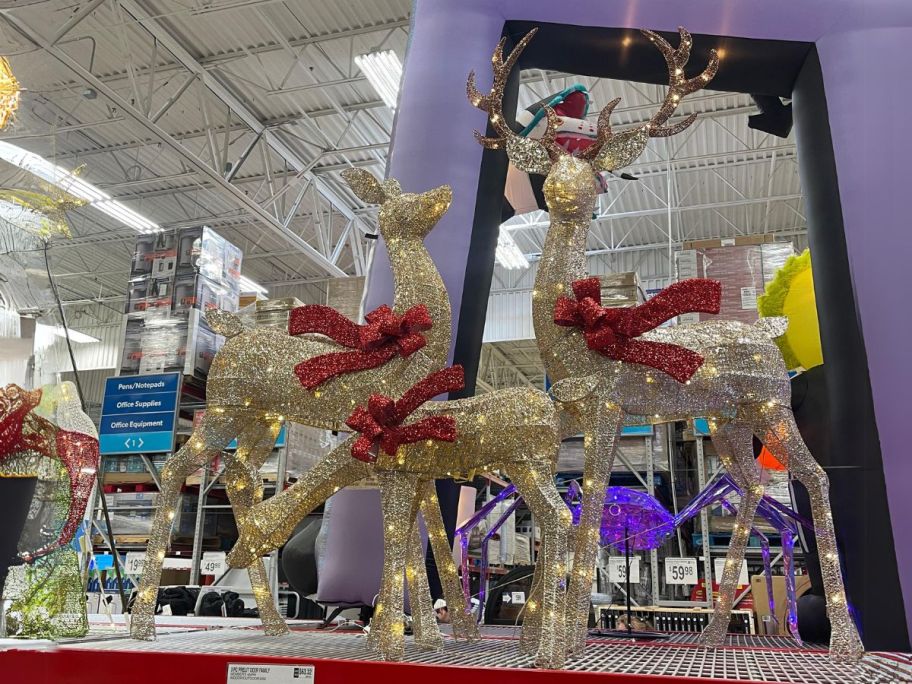 Member's Mark 3-Piece Pre-Lit Animated Deer Family in store