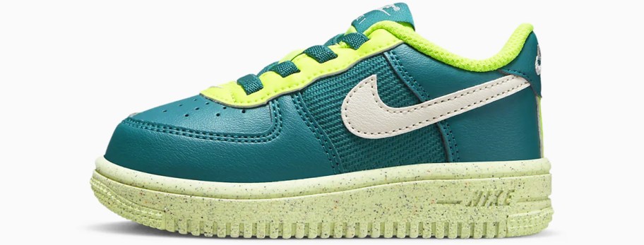 teal and light green nike sneaker