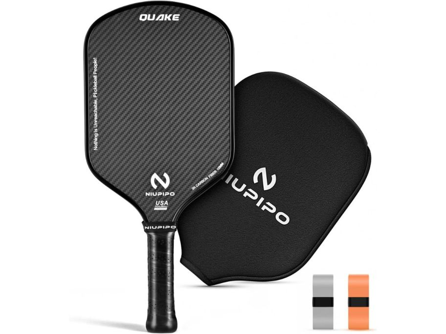 A black Niupipo Pro Pickleball Paddle