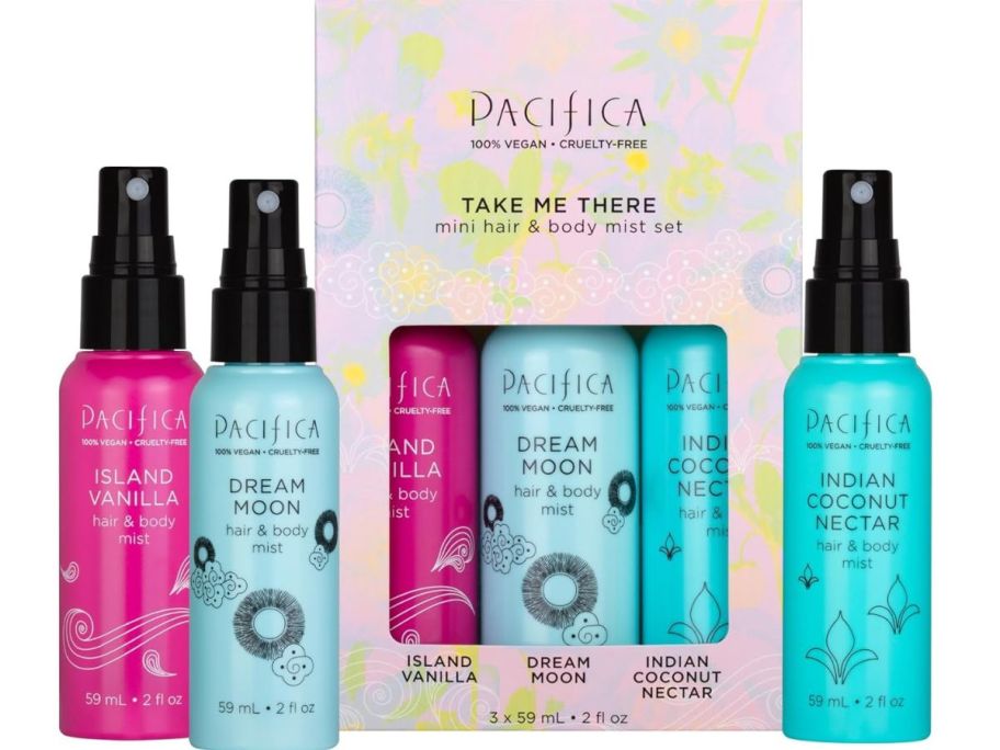 Pacifica Hair & Body Mist Take Me There Travel Size 3-piece Set