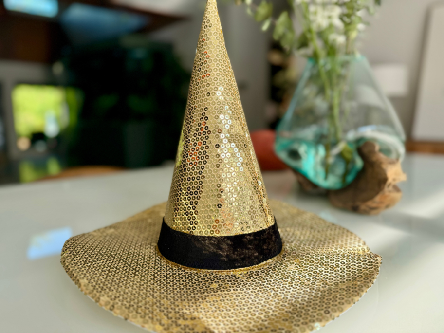 Sequins Witch Hat Halloween Tabletop Fabric Decor at Target