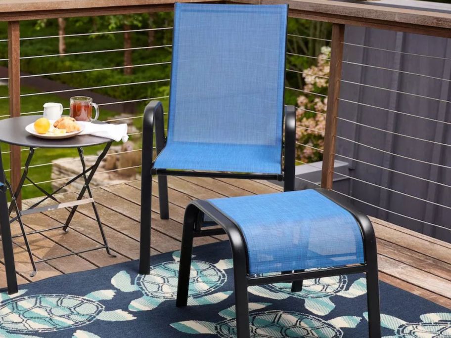 Patio with a onoma Goods for Life Stacking Chair & Ottoman
