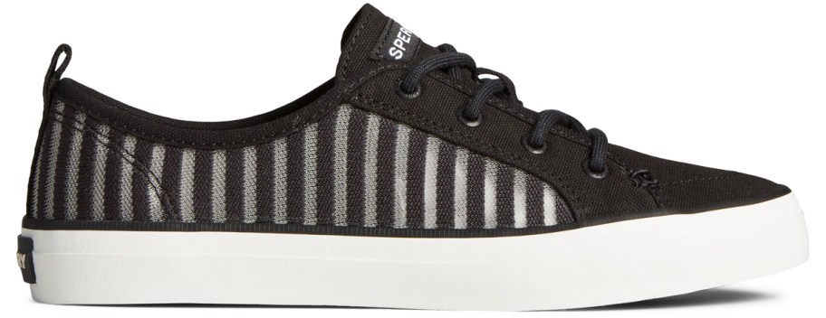 black and white striped sneaker