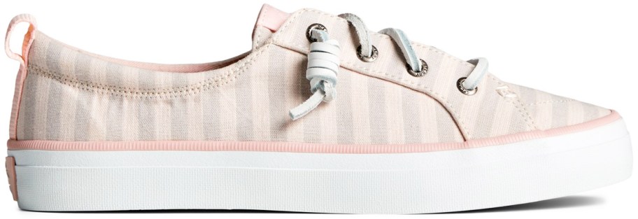 light pink striped sperry sneaker