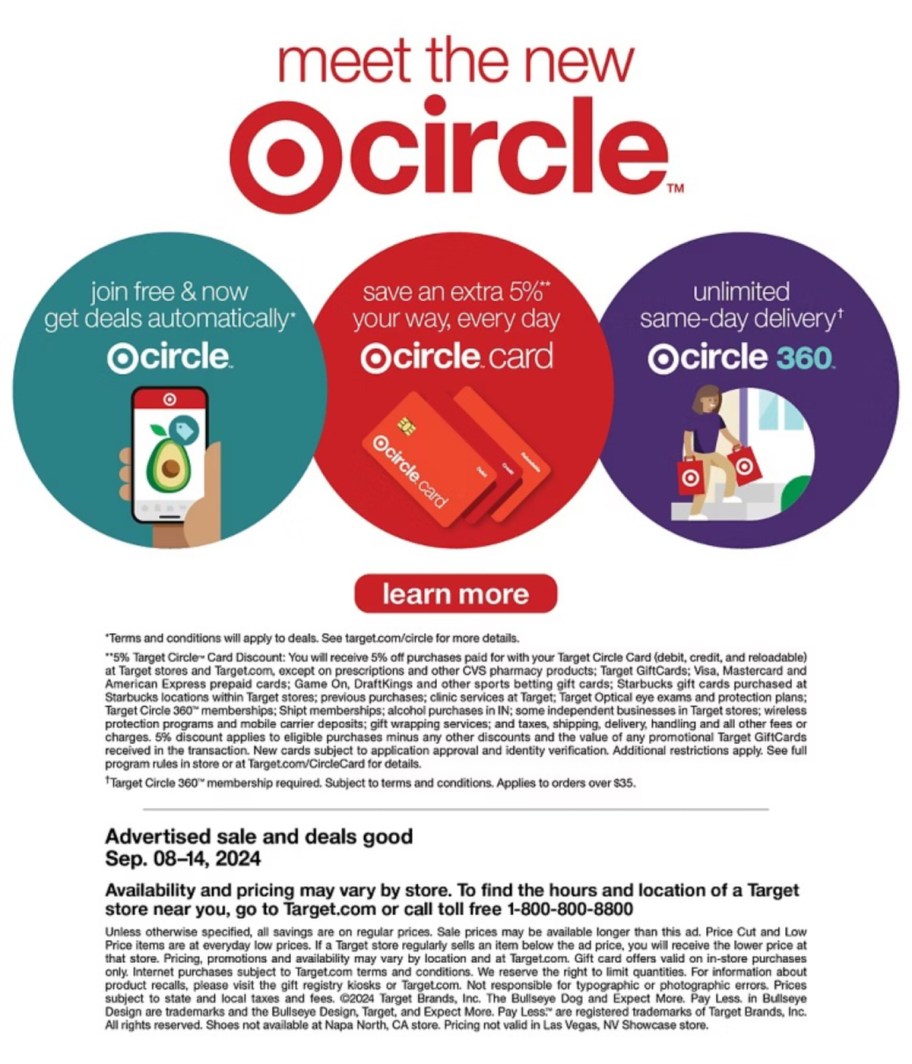 page from Target ad