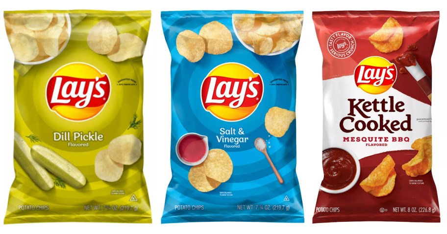 three bags of chips