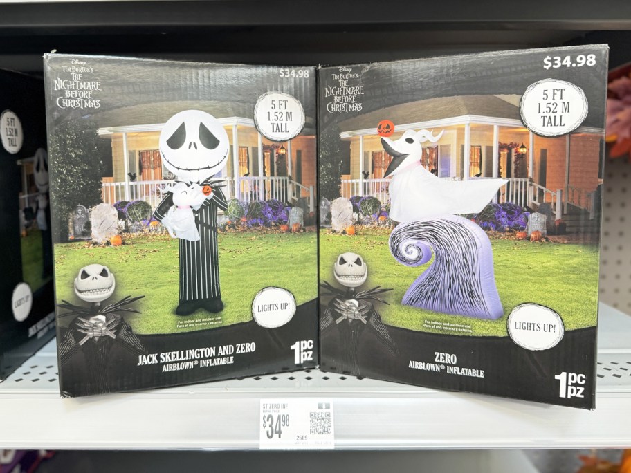 The Nightmare Before Christmas inflatables on store shelf