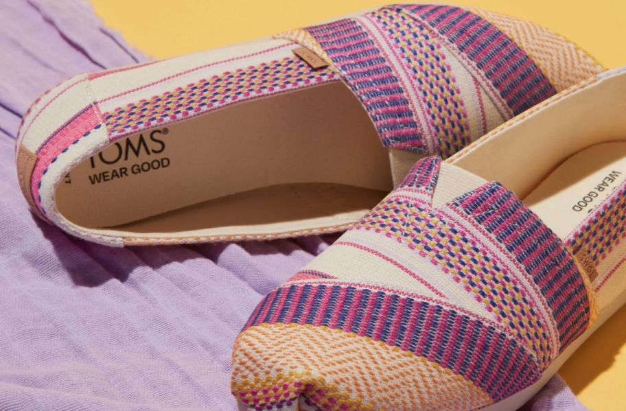 toms alpargatas on a blanket in the sun