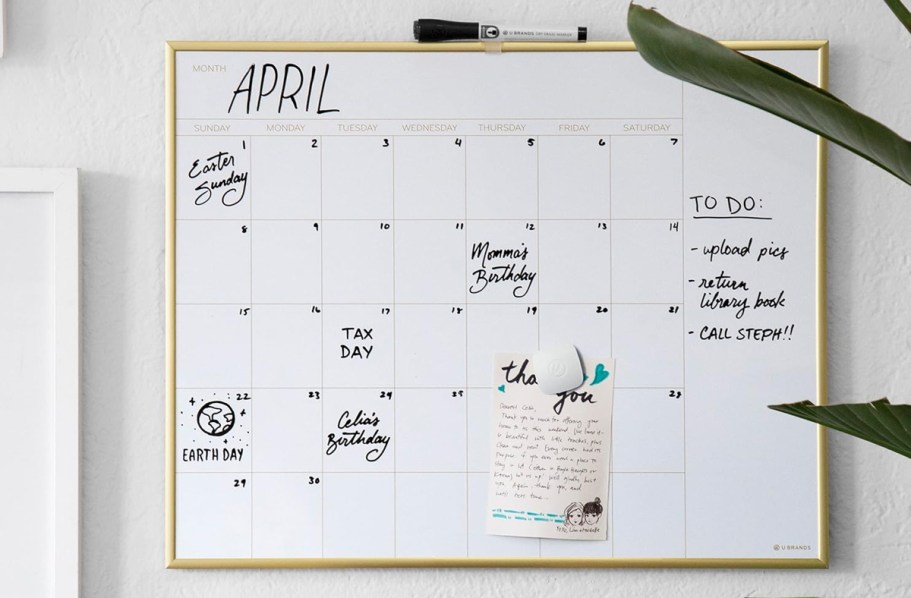 Magnetic Dry Erase Calendar w/ Marker Just $12.60 on Amazon (Reg. $22) – Lightning Deal