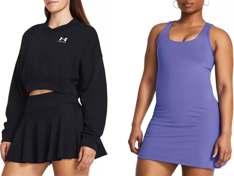 Stock iamges of two women wearing Under Armour clothing