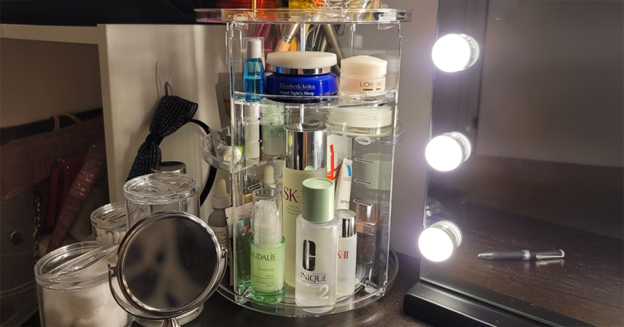 Rotating Makeup Organizer Only $9.99 on Amazon | Over 10K 5-Star Reviews