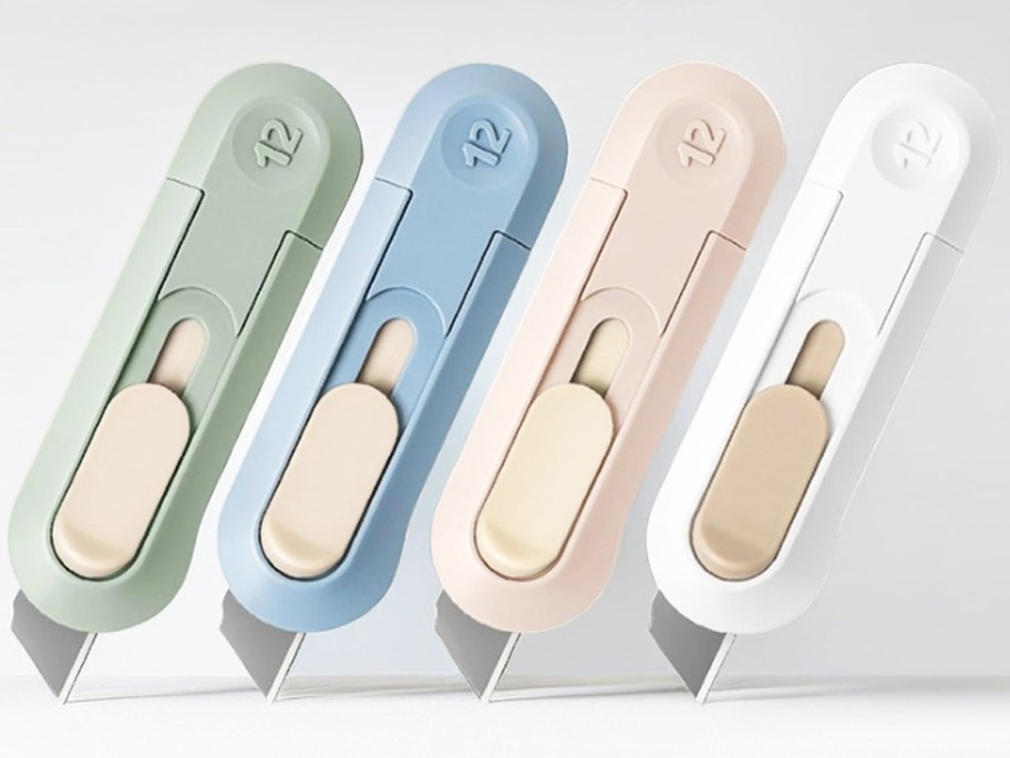 set of pastel utility knives