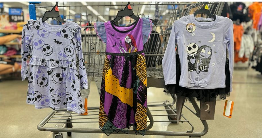 Nightmare Before Christmas clothing on a cart in Walmart 