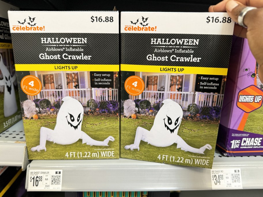 ghost crawler halloween inflatables on store shelf