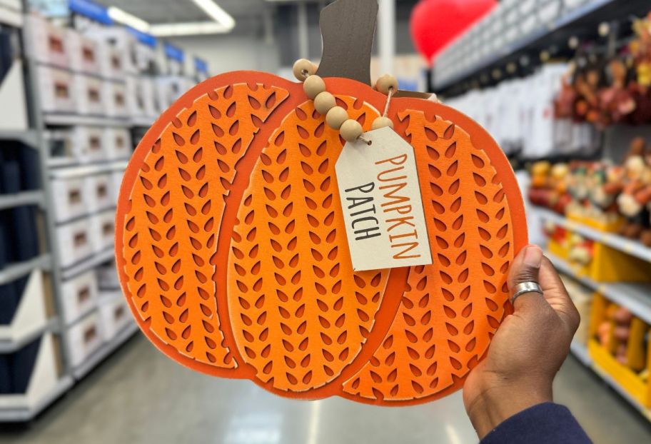 an orange pumpkin patch sign