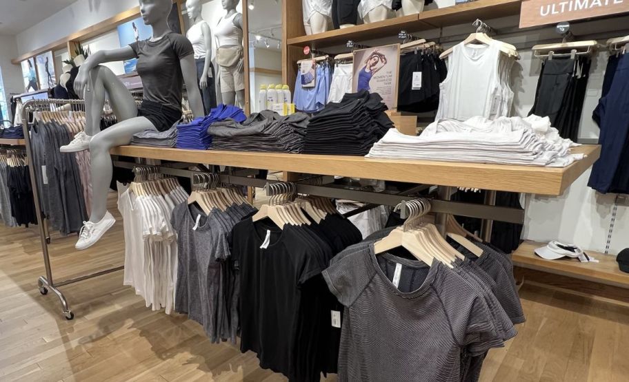 a display table in an athleta store