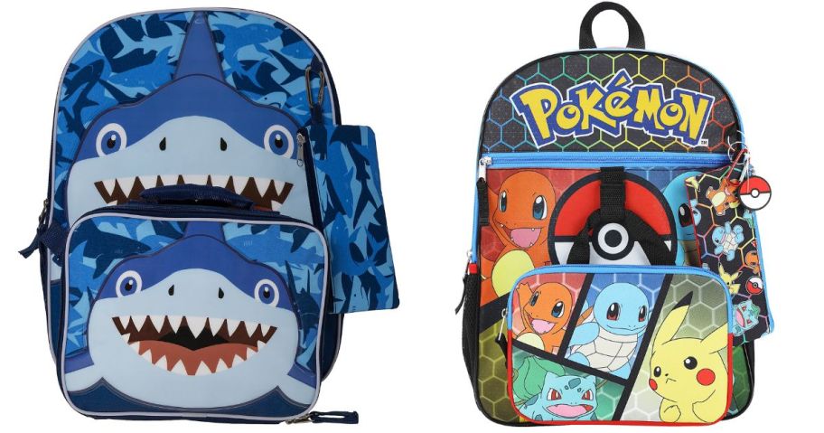 Kids Character Backpacks stock images