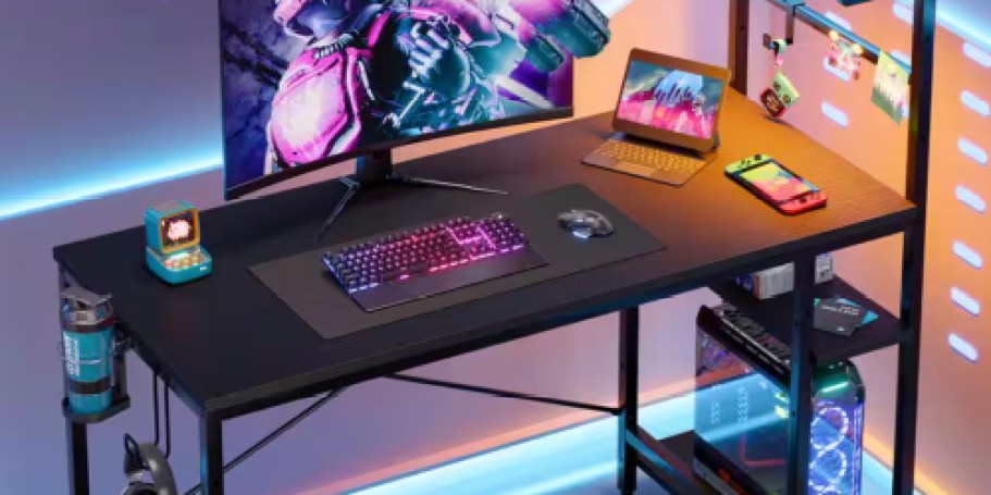 Gaming Desk w/ LED Lights Only $53.57 Shipped on HomeDepot.online (Reg. $130)