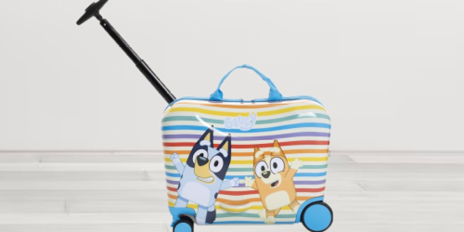 Kids Ride-On Suitcases Only $44 Shipped on Walmart.online (Bluey, Disney Princesses, & More)