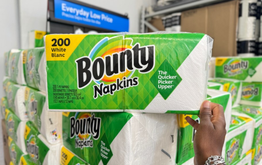 bounty paper napkins on display at walmart