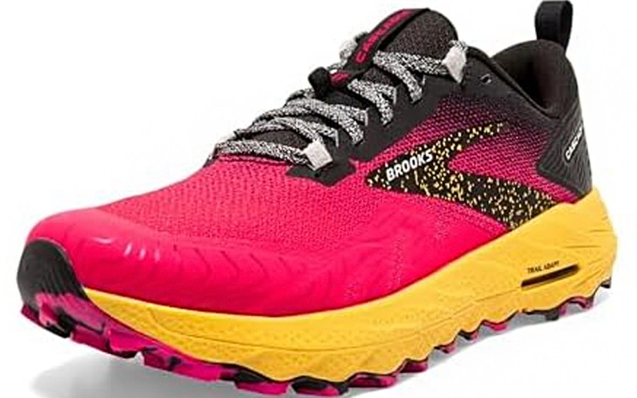 brooks yellow red and black shoes 