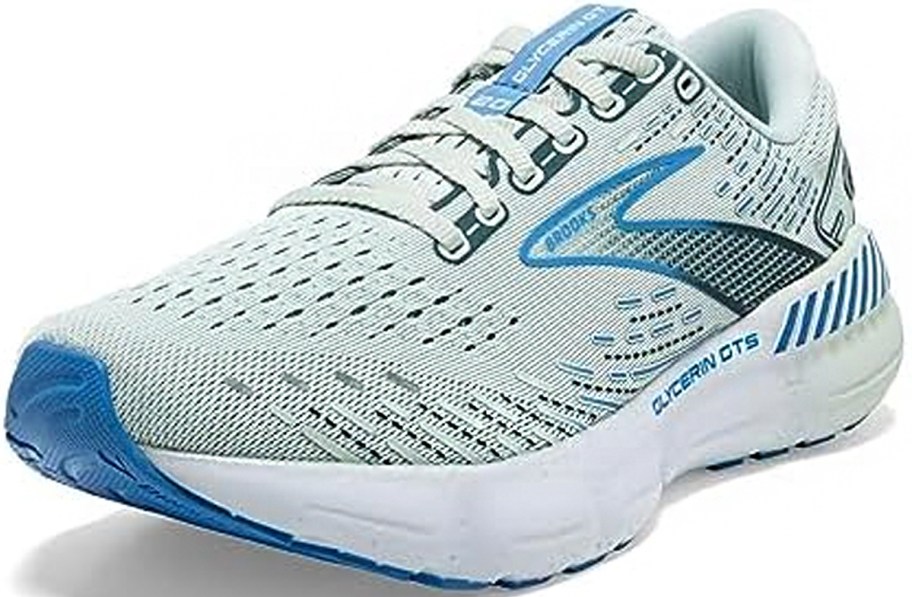 light and dark blue brooks shoes 