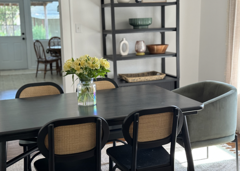 dining room with Walmart furniture 