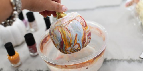 Create Marbled Pumpkins with Nail Polish—Easy DIY!