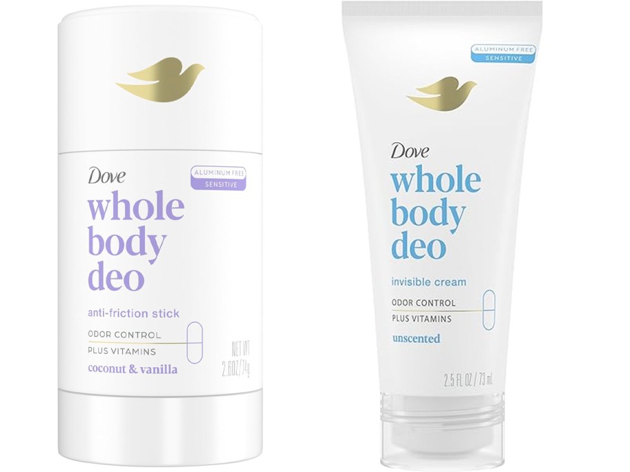 dove whole body deodorant stick and cream 