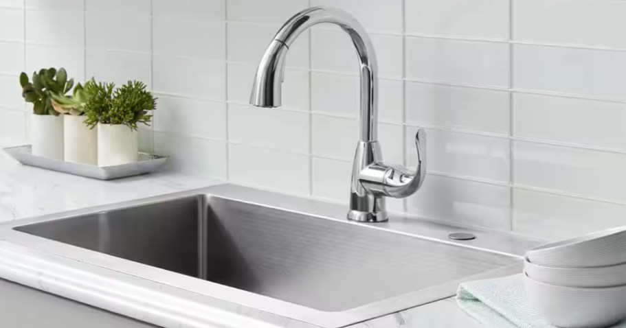 Up to 50% Off Home Depot Kitchen Faucets & Sinks + Free Shipping | Pull-Down Sprayer $29.97 Shipped